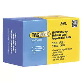 Tacwise Stainless Steel Angled Finishing Nails 16ga x 63mm 2500 Pack 2 Tacwise Stainless Steel Angled Finishing Nails 16ga x 63mm 2500 Pack - Image 2